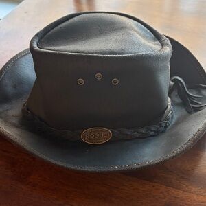 Rogue Brown Leather Safari Bush Hat with Braided Band